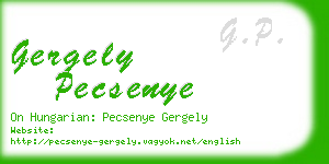 gergely pecsenye business card